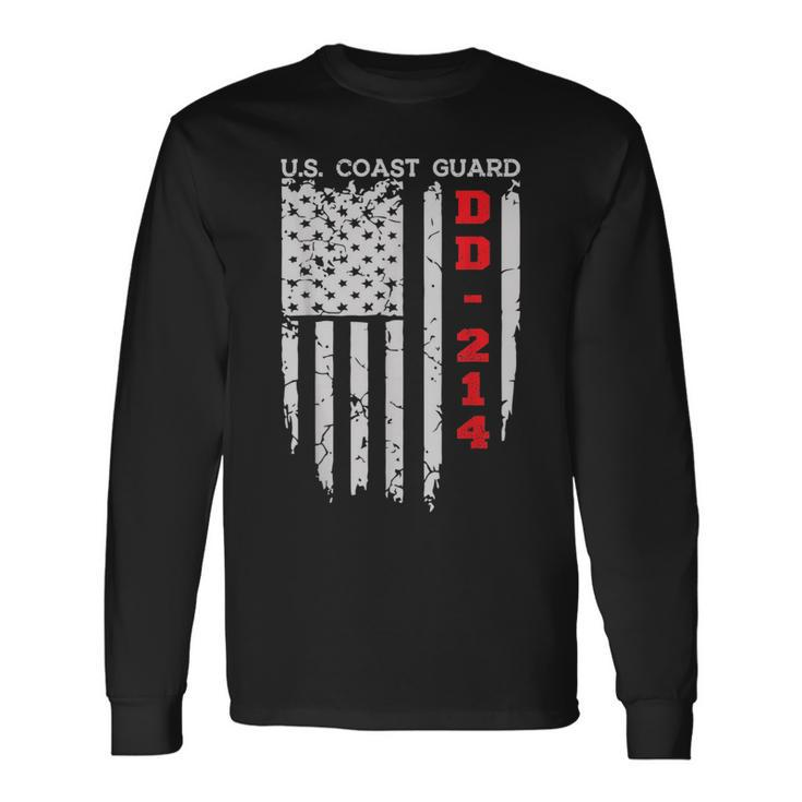 Dd214 Us Coast Guard Alumni Uscg American Flag Long Sleeve T-Shirt T-Shirt