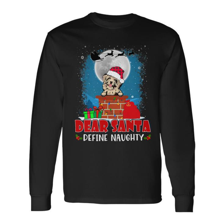 Dear Santa Define Naughty Havanese Dog Christmas Long Sleeve T-Shirt