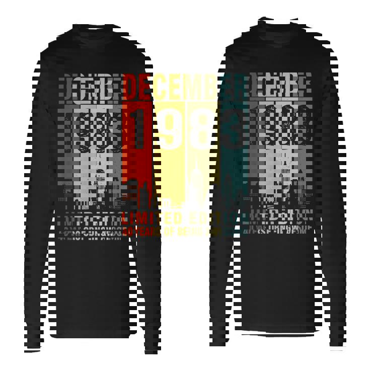 December 1983 40 Years Of Being Awesome Vintage Long Sleeve T-Shirt