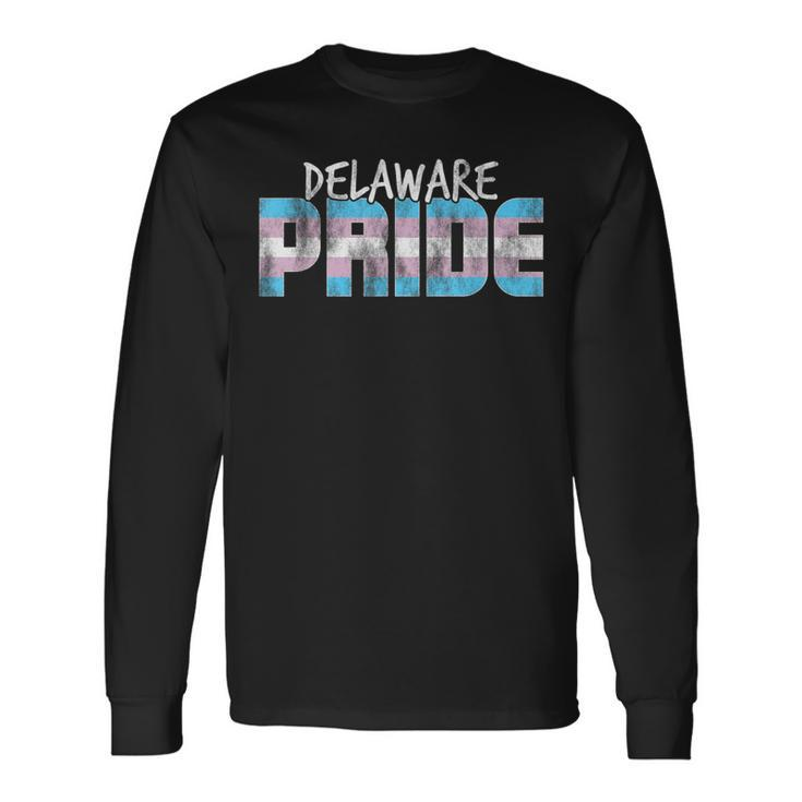 Delaware Pride Transgender Flag Long Sleeve T-Shirt