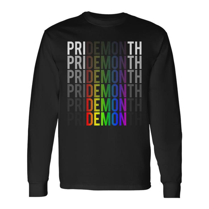 Demon Pride Month Lgbt Gay Pride Month Transgender Lesbian Long Sleeve T-Shirt T-Shirt