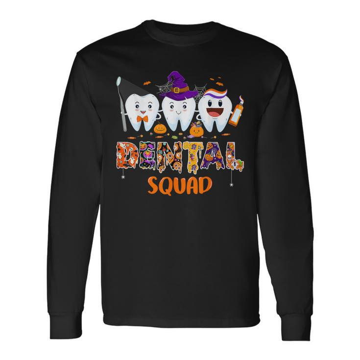 Dental Squad Denstist Spooky Halloween Ghost Costume Long Sleeve T-Shirt