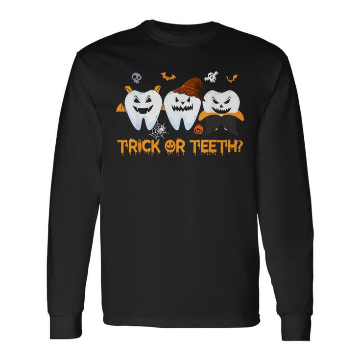 Dental Squad Trick Or Th Dentist Halloween Costume Long Sleeve T-Shirt