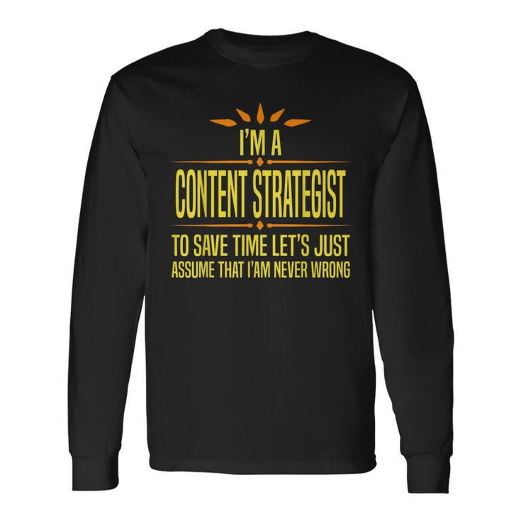 Im A Desk Content Strategist Long Sleeve T-Shirt