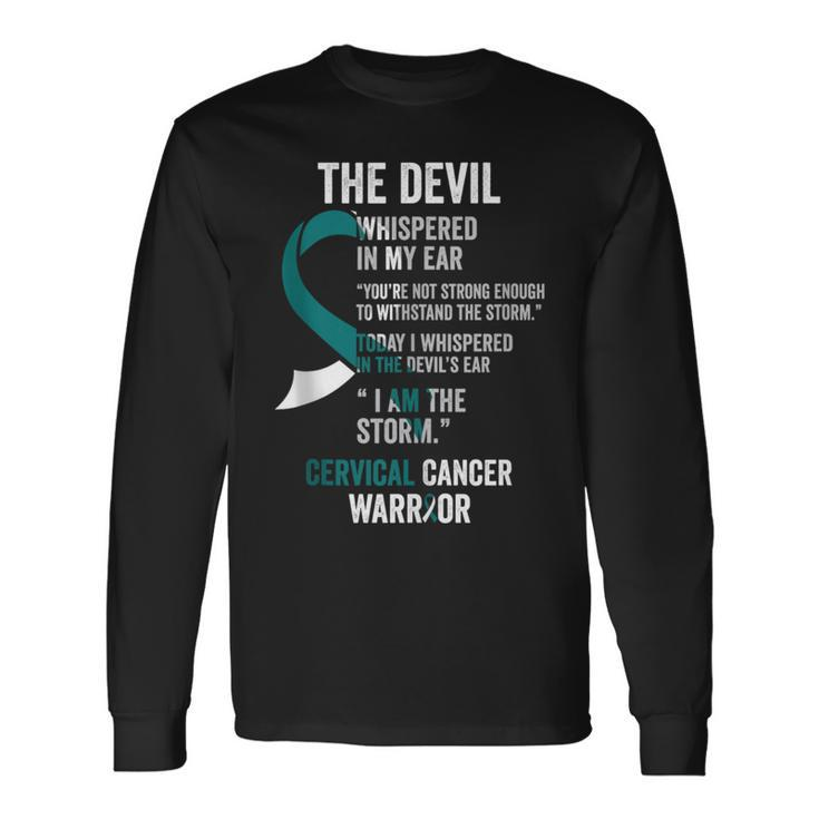 The Devil- Cervical Cancer Awareness Supporter Ribbon Long Sleeve T-Shirt