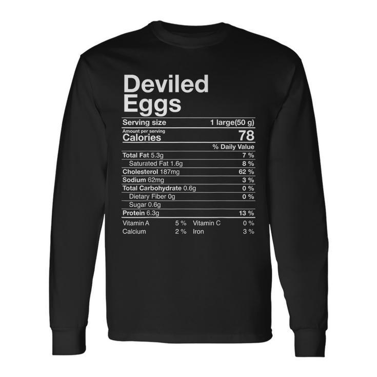 Deviled Eggs Nutrition Fact Thanksgiving Turkey Day Long Sleeve T-Shirt