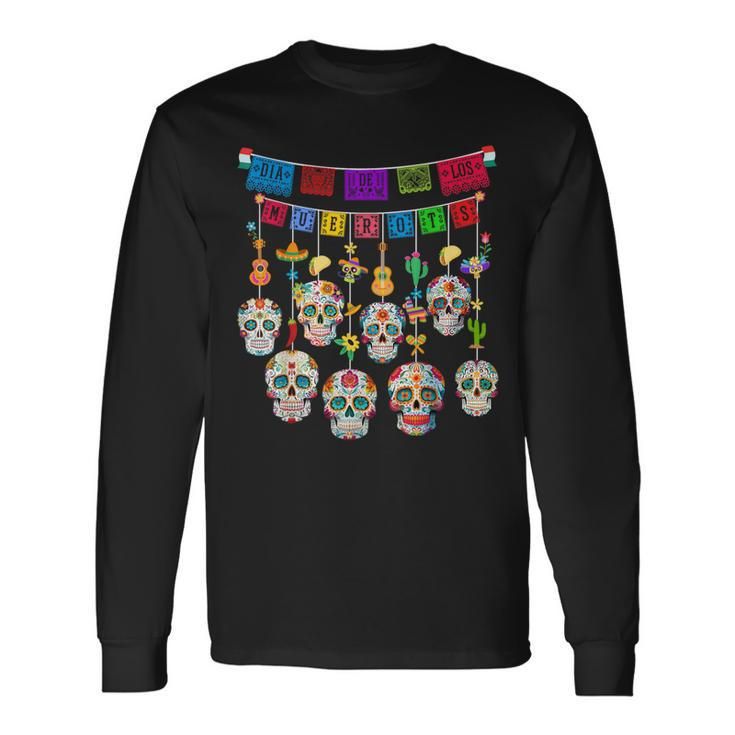 Dia De Los Muertos Day Of The Dead Hanging Skulls Long Sleeve T-Shirt