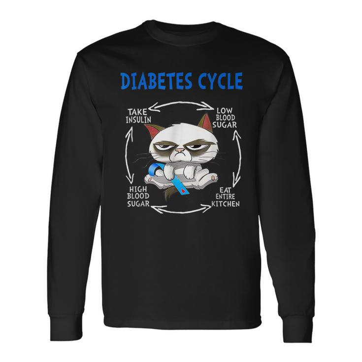 Diabetes Cycle Diabetes Awareness Cat Outfits Long Sleeve T-Shirt