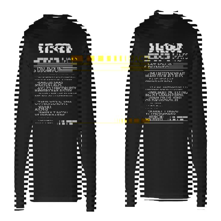 Dickson Name Dickson Facts V3 Long Sleeve T-Shirt