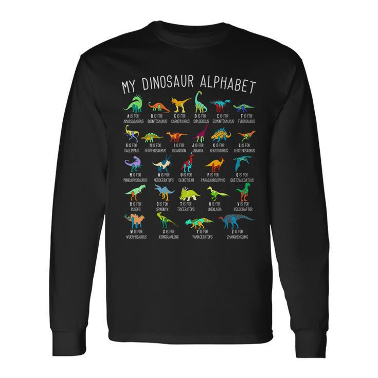 Dinosaur Lover Types Of Dinosaurs Dinosaur Alphabet Long Sleeve T-Shirt