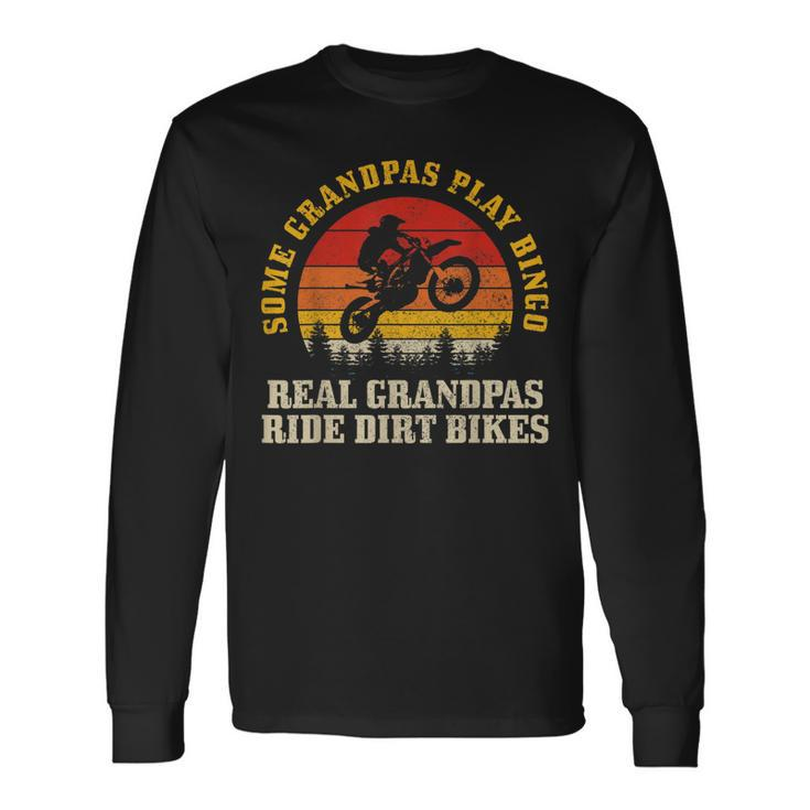 Dirt Bike Grandpa Vintage Motocross Mx Motorcycle Biker Long Sleeve T-Shirt T-Shirt Gifts ideas