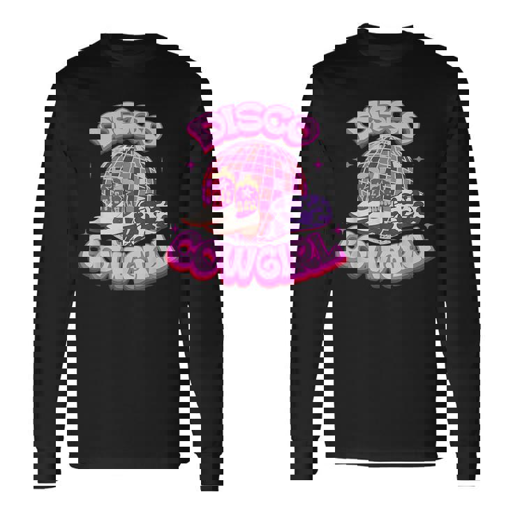 Disco Pink Cowgirl Hat & Boot Rodeo Western Country Southern Rodeo Long Sleeve T-Shirt T-Shirt