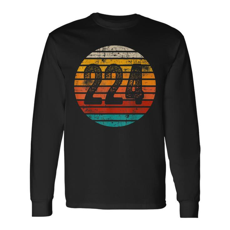 Distressed Vintage Sunset 224 Area Code Long Sleeve T-Shirt