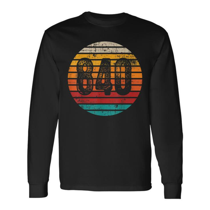 Distressed Vintage Sunset 840 Area Code Long Sleeve T-Shirt