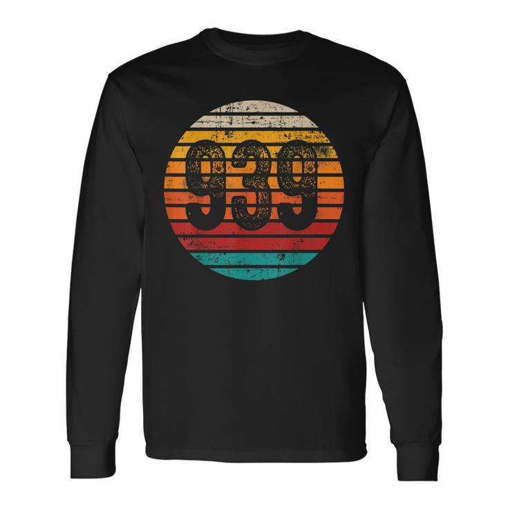 Distressed Vintage Sunset 939 Area Code Long Sleeve T-Shirt