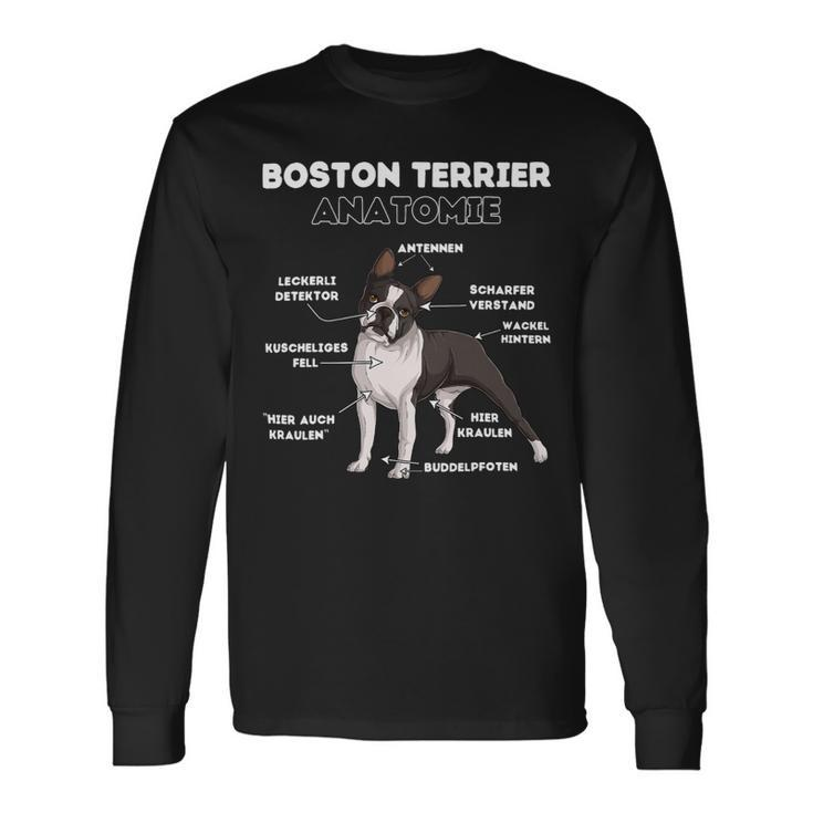 Dog Boston Terrier Anatomy Long Sleeve T-Shirt