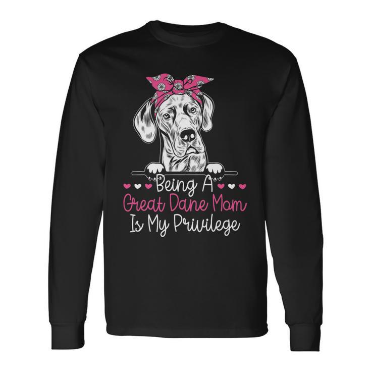 Dog Breeder Animal Mom Great Dane Mom Long Sleeve T-Shirt