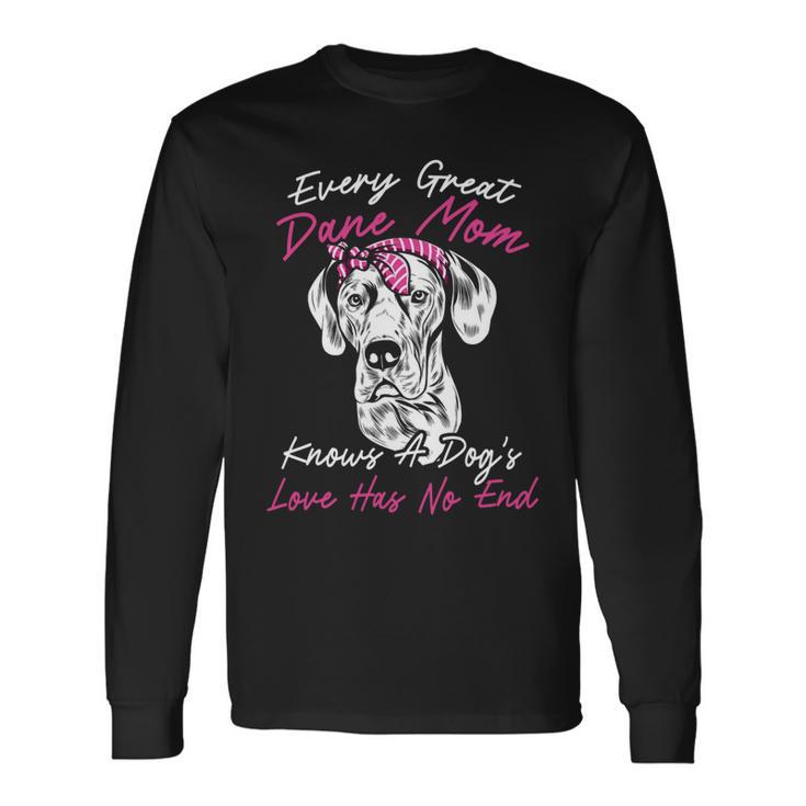 Dog Breeder Loves Dog Great Dane Mom Long Sleeve T-Shirt