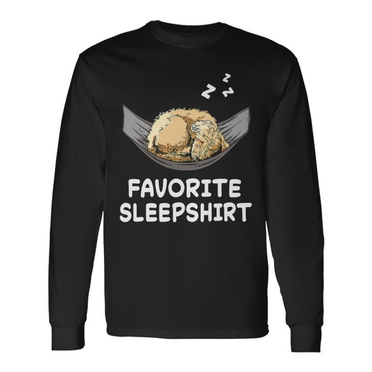 Dog Goldendoodle Dogs Nap Sleeping Sleep Pajama Nightgown Long Sleeve T-Shirt