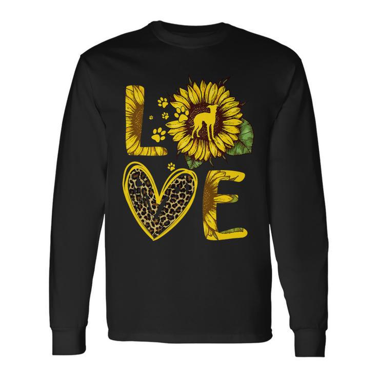 Dog Grayhound Love Greyhound Sunflower For Dog Lover Long Sleeve T-Shirt