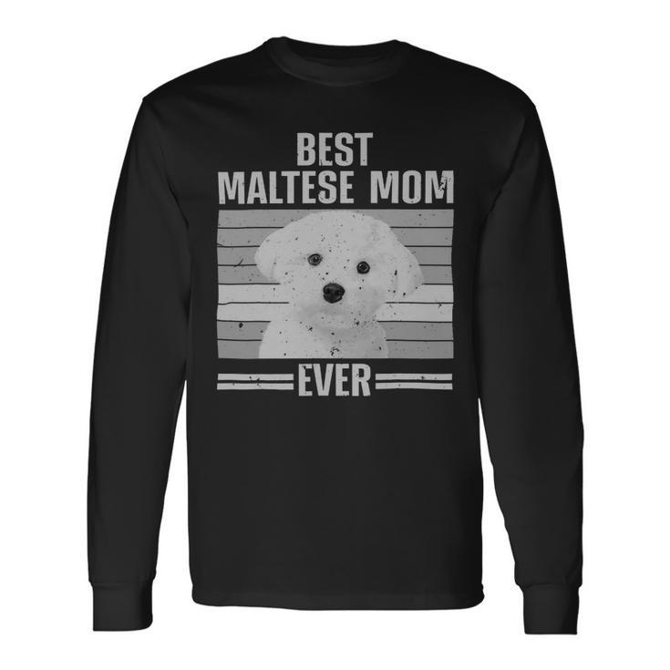 Dog Maltese Cool Maltese Mom For Women Girls Dog Groomer Dog Lover Owner 3 Long Sleeve T-Shirt