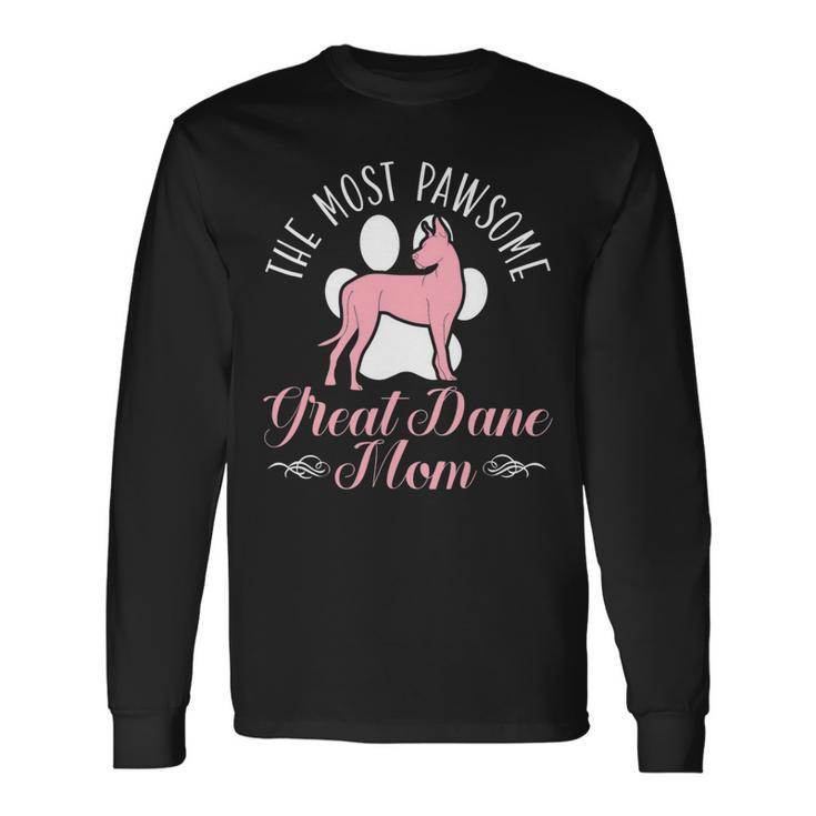 Dog Mom Dog Breed Animal Great Dane Mom Long Sleeve T-Shirt Gifts ideas