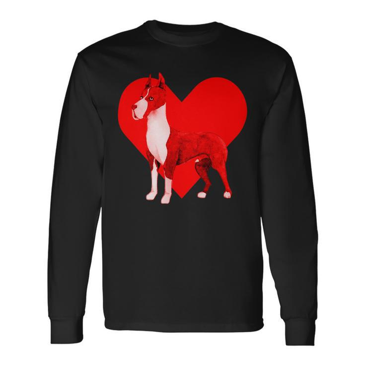 Dog Red Heart Great Dane Long Sleeve T-Shirt