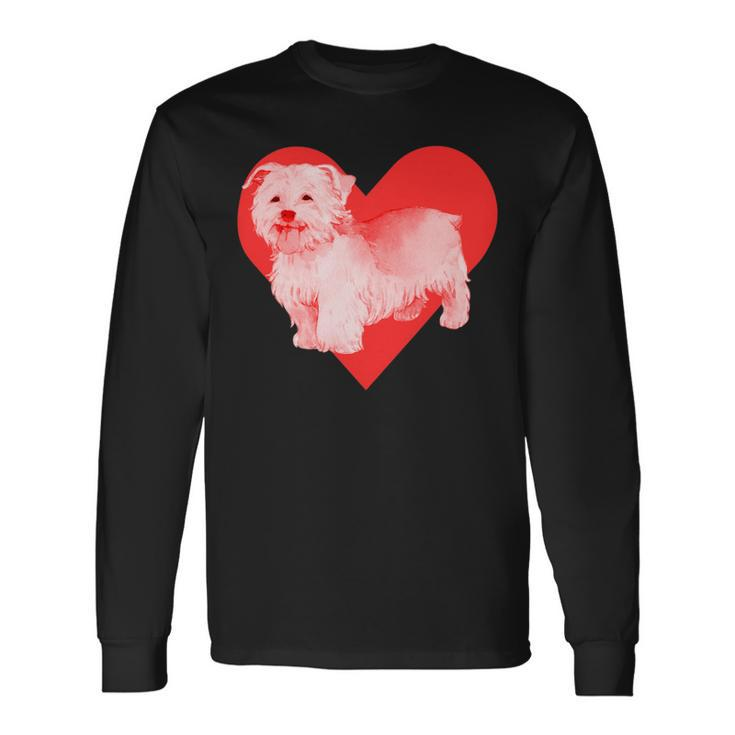Dog Red Heart Havanese Long Sleeve T-Shirt