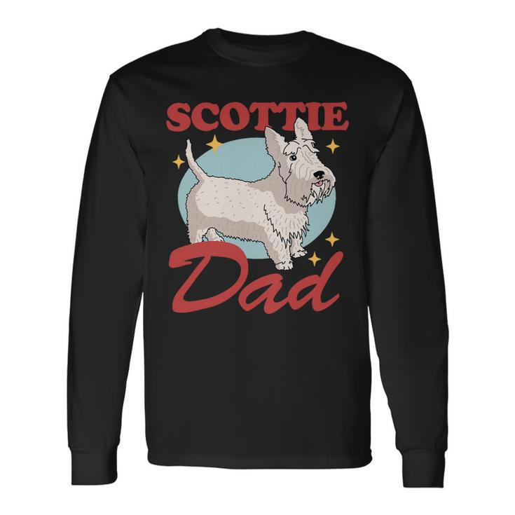 Dog Scottish Terrier Scottie Dad Dog Owner Scottish Terrier 3 Long Sleeve T-Shirt