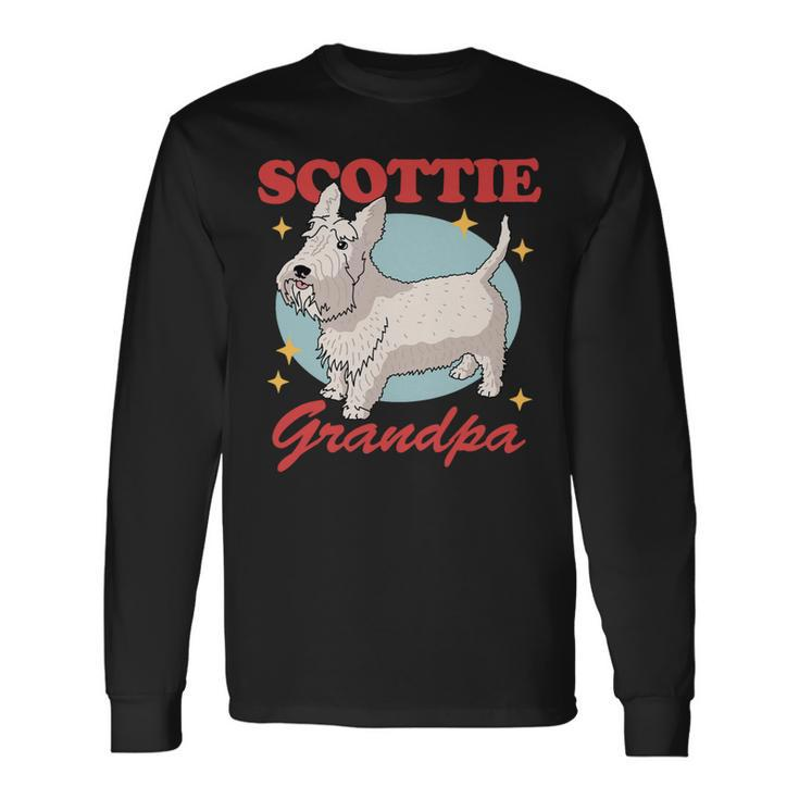 Dog Scottish Terrier Scottie Grandpa Dog Owner Scottish Terrier 3 Long Sleeve T-Shirt