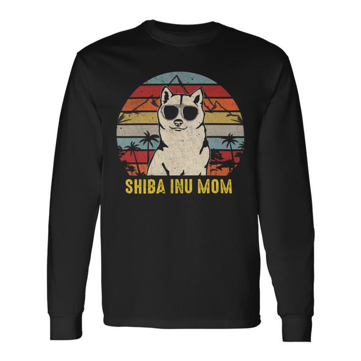 Dog Shiba Inu Vintage Shiba Inu Mom Dog Lover Long Sleeve T-Shirt