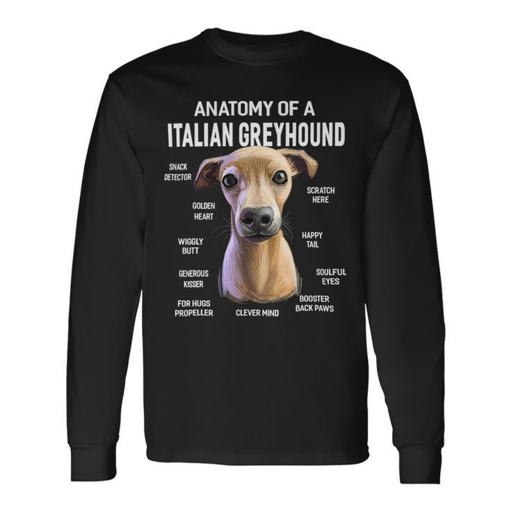 Dogs Anatomy Of A Italian Greyhound Dog Long Sleeve T-Shirt
