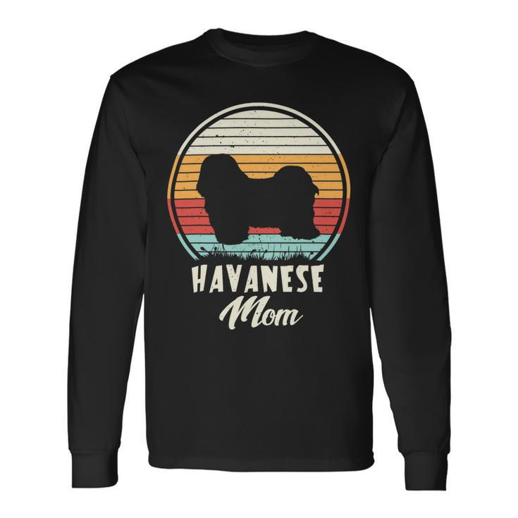 Dogs Vintage Havanese Mom Dog Cute Mother Long Sleeve T-Shirt