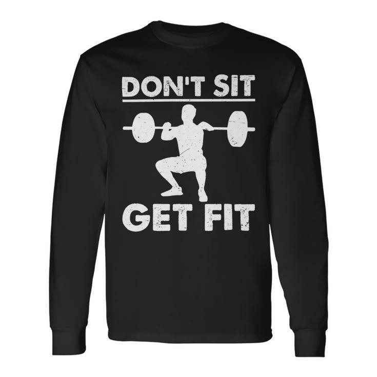 Dont Set Get Fit Deadlift Lovers Fitness Workout Costume Long Sleeve T-Shirt