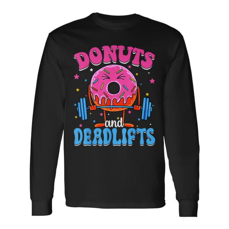 Donut And Deadlifts Barbell Doughnut Lover Girls Boys Son Long Sleeve T-Shirt T-Shirt