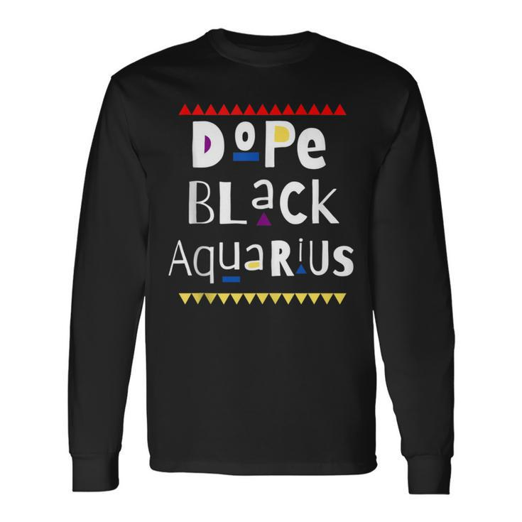 Dope Black Aquarius Long Sleeve T-Shirt