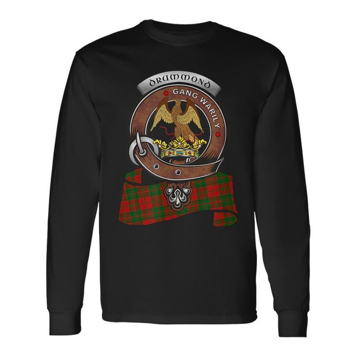 Drummond Scottish Clan Badge & Tartan Long Sleeve T-Shirt