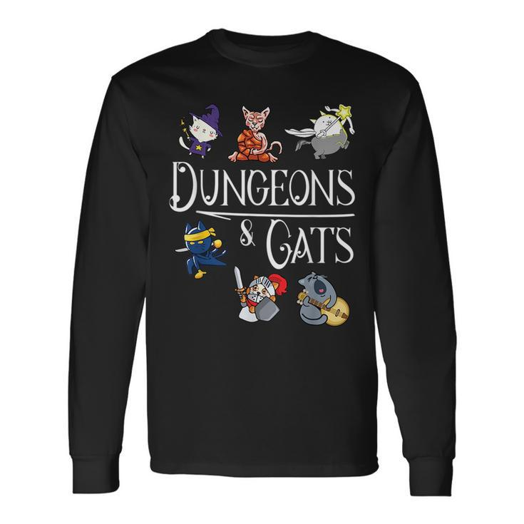 Dungeons And Cats Dragon Cat Kitten Lover Kitty Long Sleeve T-Shirt T-Shirt