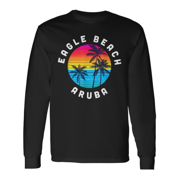 Eagle Beach Aruba Vacation Souvenir Sunset Beach Long Sleeve T-Shirt