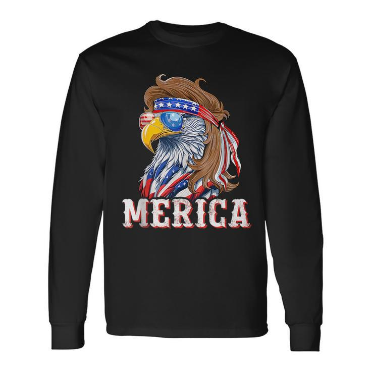 Eagle Mullet 4Th Of July Usa American Flag Merica Mullet Long Sleeve T-Shirt T-Shirt