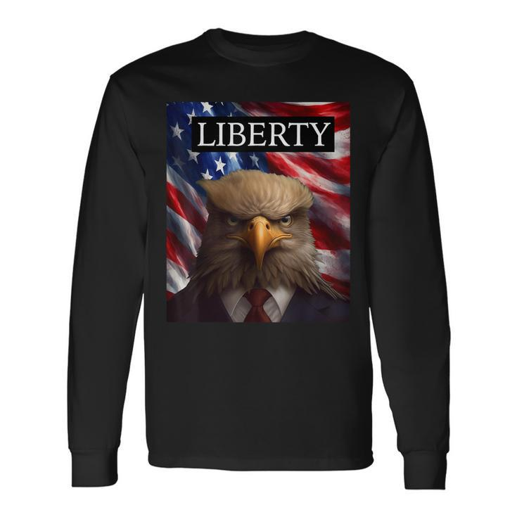 Eagle In A Suit American Flag 4Th Of July Liberty Long Sleeve T-Shirt T-Shirt