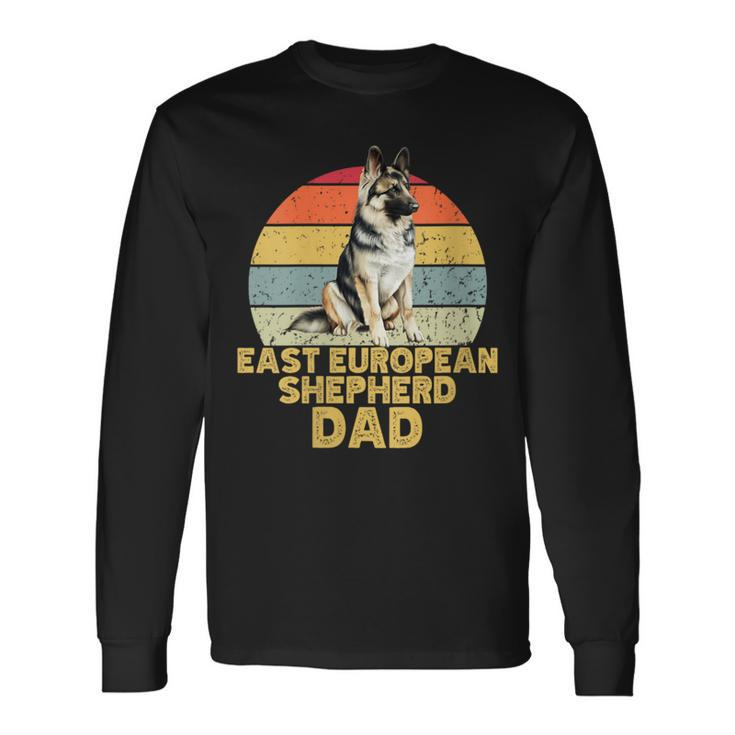 East European Shepherd Dog Dad Retro Dogs Lover & Owner Long Sleeve T-Shirt