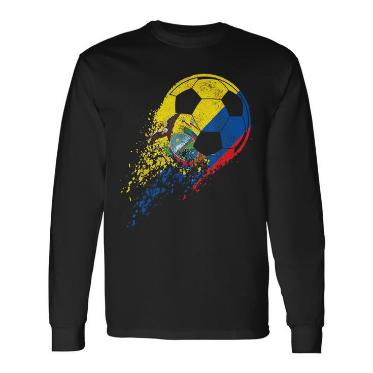 Ecuador Ecuadorian Flag Fan Pride Soccer Player Long Sleeve T-Shirt T-Shirt