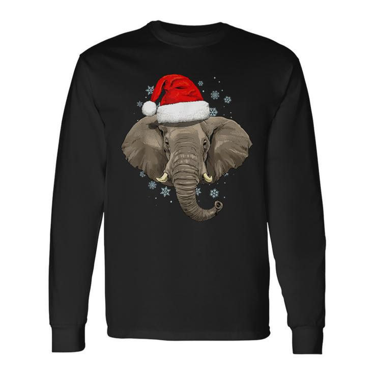 Elephant Christmas Zoo Safari Keeper Animal Lover Wildlife Long Sleeve T-Shirt