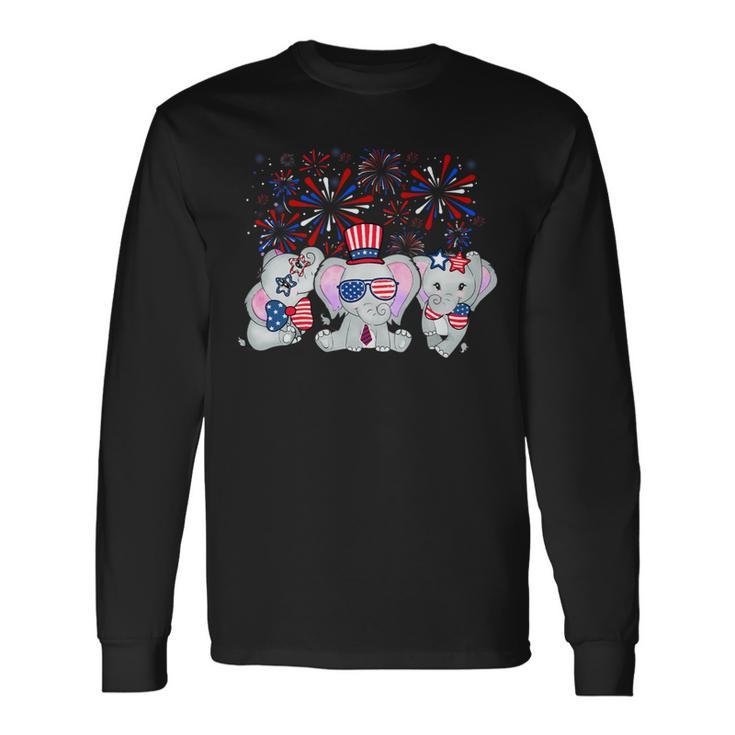 Elephant Fireworks Sunglasses Hat Merica 4Th Of July Long Sleeve T-Shirt Gifts ideas