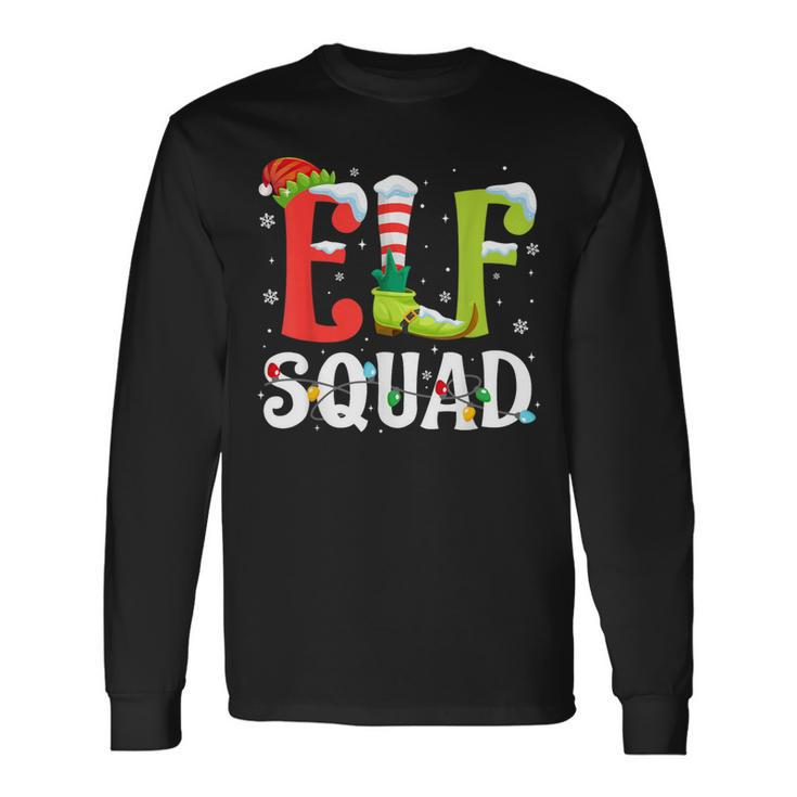 Elf Squad Christmas Family Matching Xmas Elf Pajamas Long Sleeve T-Shirt