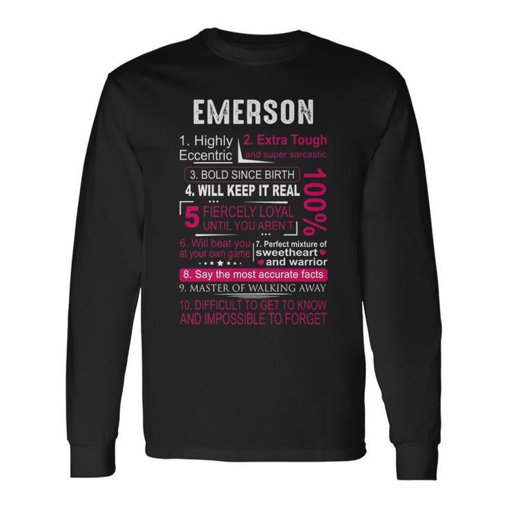Emerson Name Emerson Name V2 Long Sleeve T-Shirt Gifts ideas