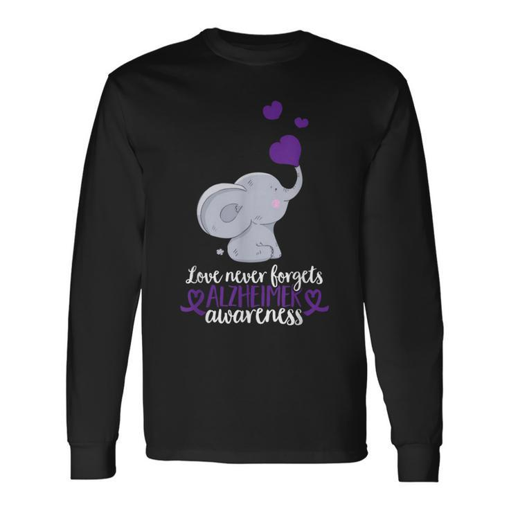 End Alz Love Never Forgets Alzheimer Awareness Long Sleeve T-Shirt Gifts ideas