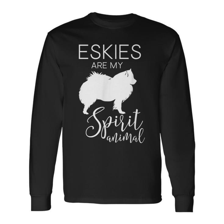 Eskie American Eskimo Dog Spirit Animal J000267 Long Sleeve T-Shirt