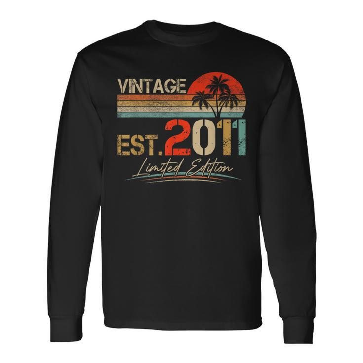Est Vintage 2011 Limited Edition 12Th Birthday Boys Long Sleeve T-Shirt
